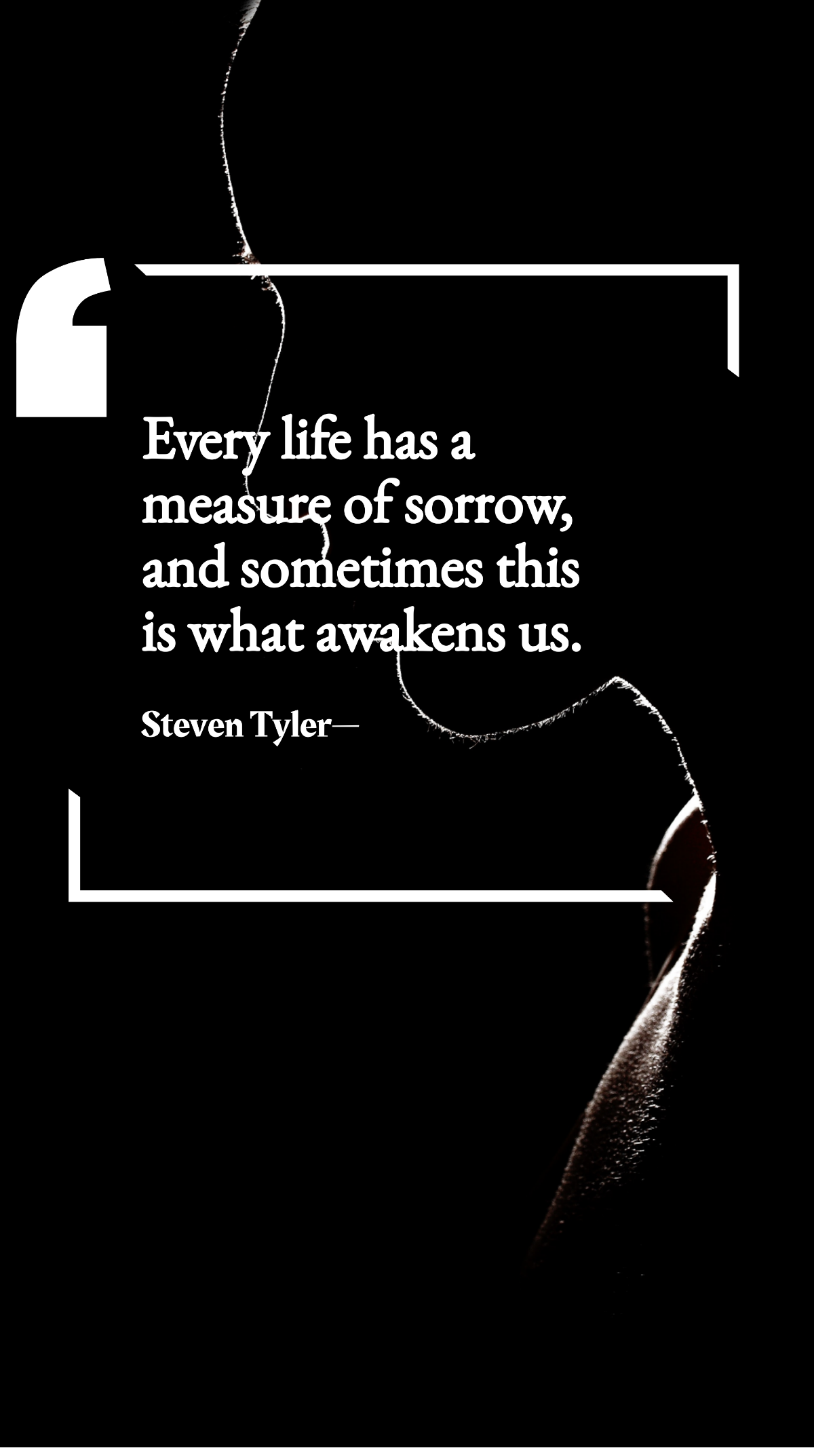 Steven Tyler - Every life has a measure of sorrow, and sometimes this is what awakens us. Template