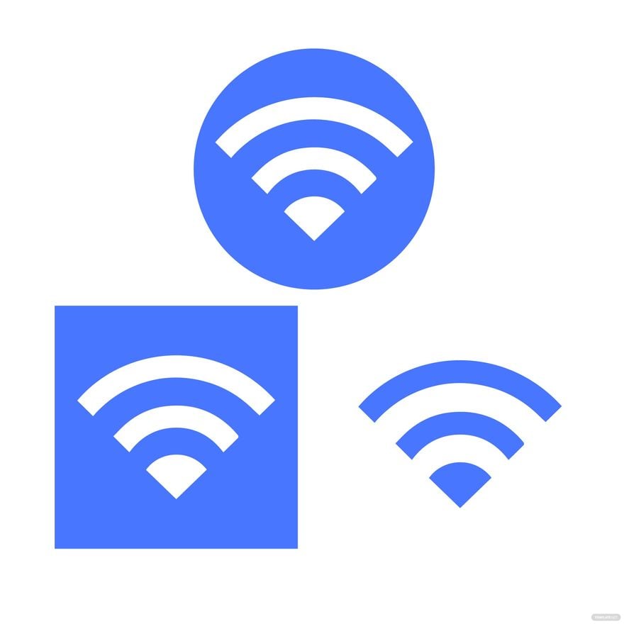 Blue Wifi clipart in Illustrator