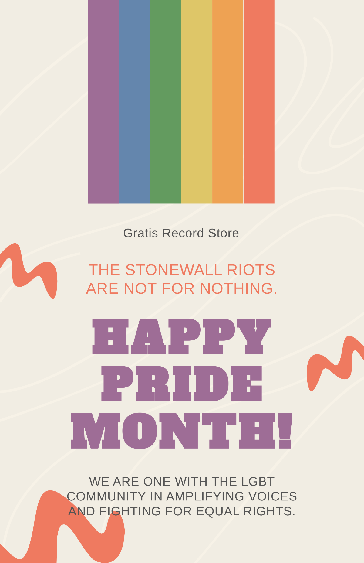 Vintage Pride Month Poster Template