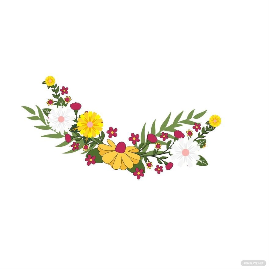 Tropical Floral Clipart in Illustrator