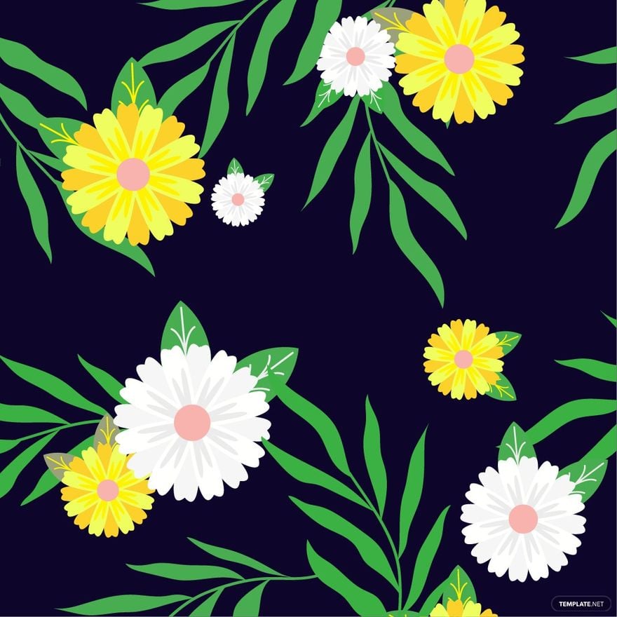 Free Seamless Tropical Floral Clipart in Illustrator