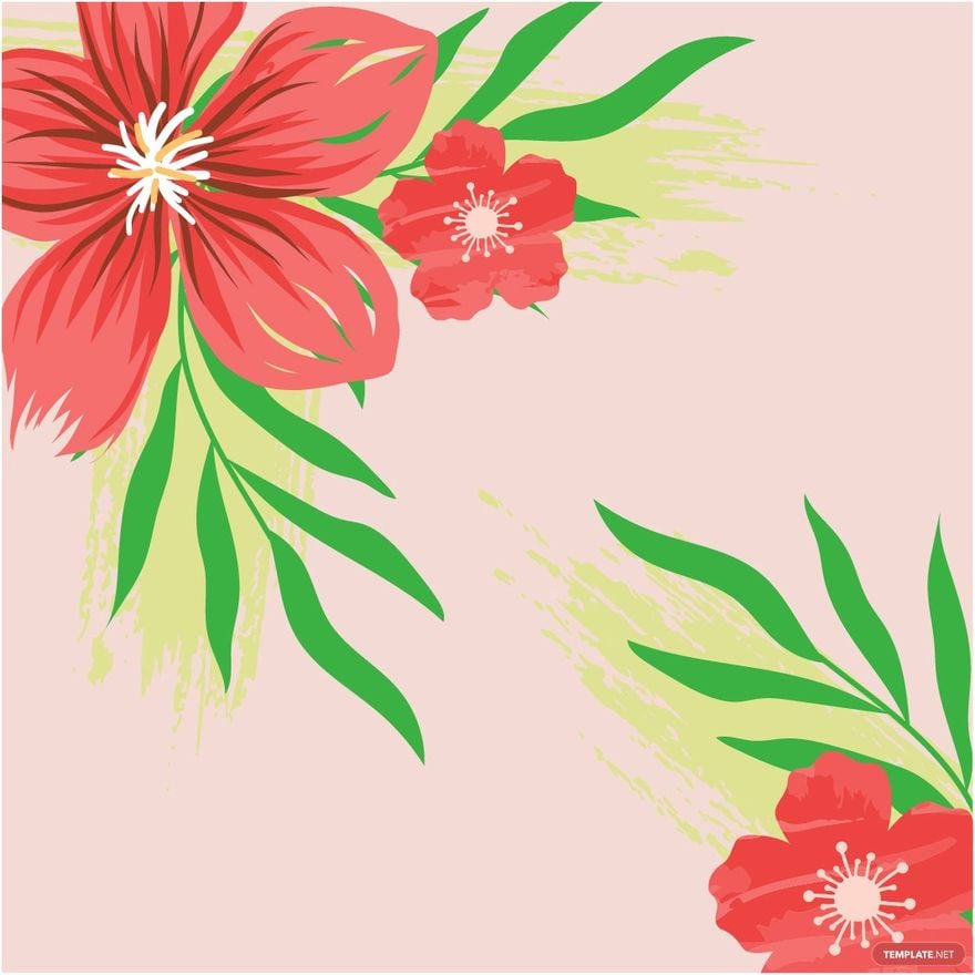 Free Watercolor Tropical Floral Clipart in Illustrator