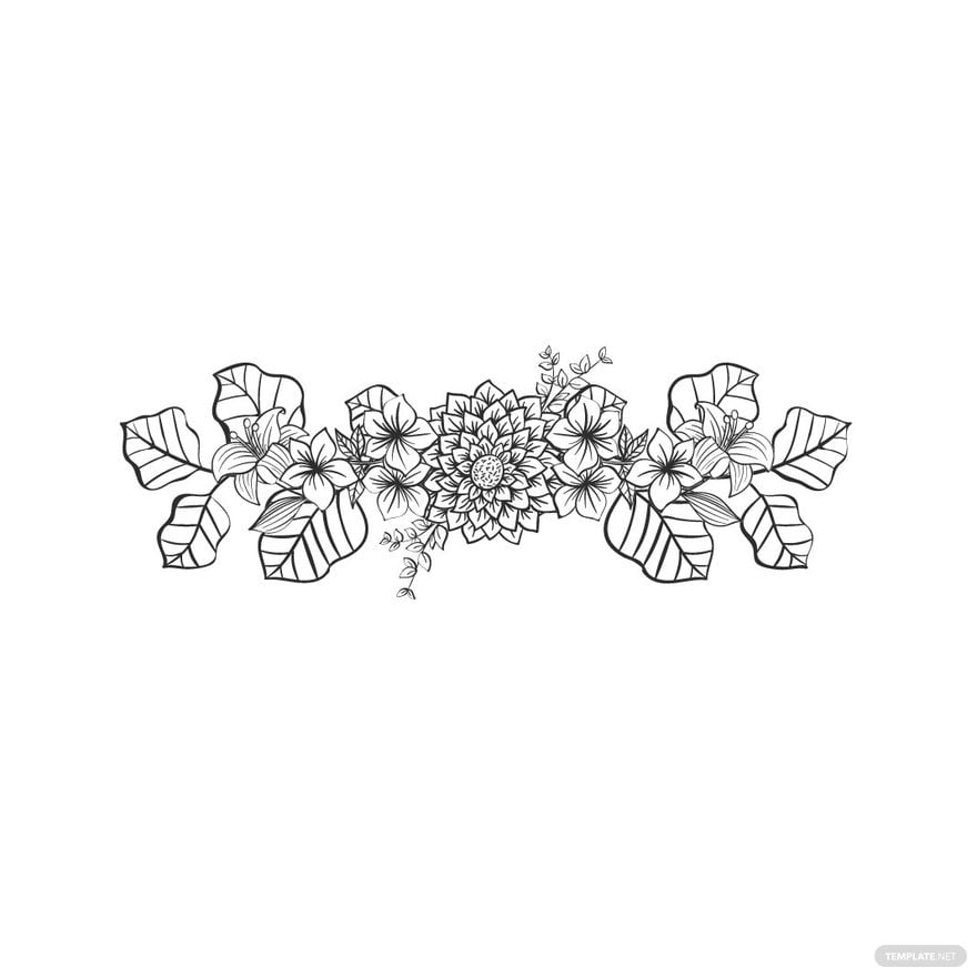 Free Floral Outline Clipart