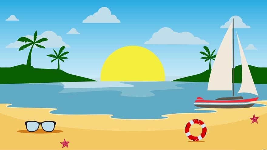 Sea Beach Background in Illustrator, EPS, SVG, JPG, PNG
