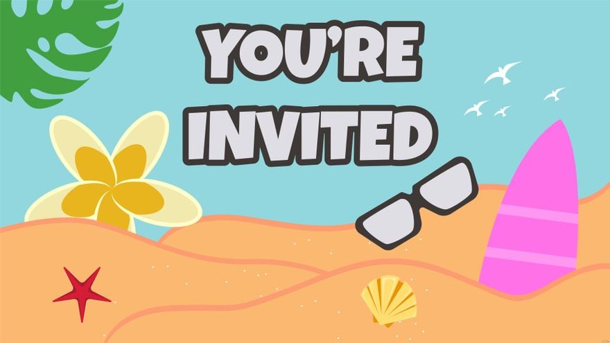 Beach Invitation Background in Illustrator, EPS, SVG