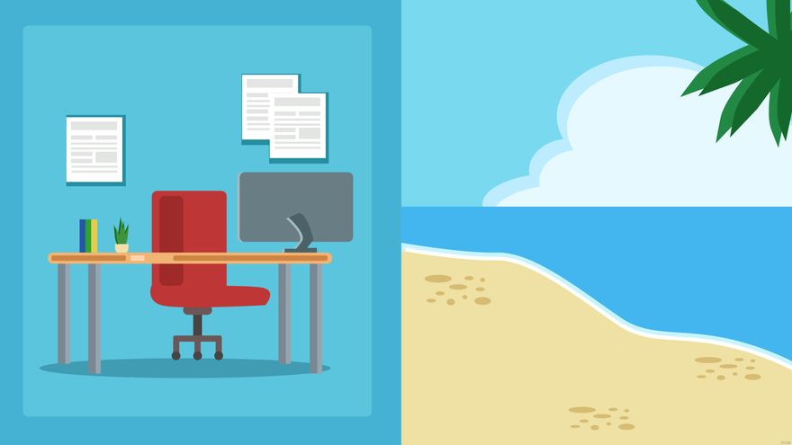 Free Beach Office Background in Illustrator, EPS, SVG, JPG, PNG