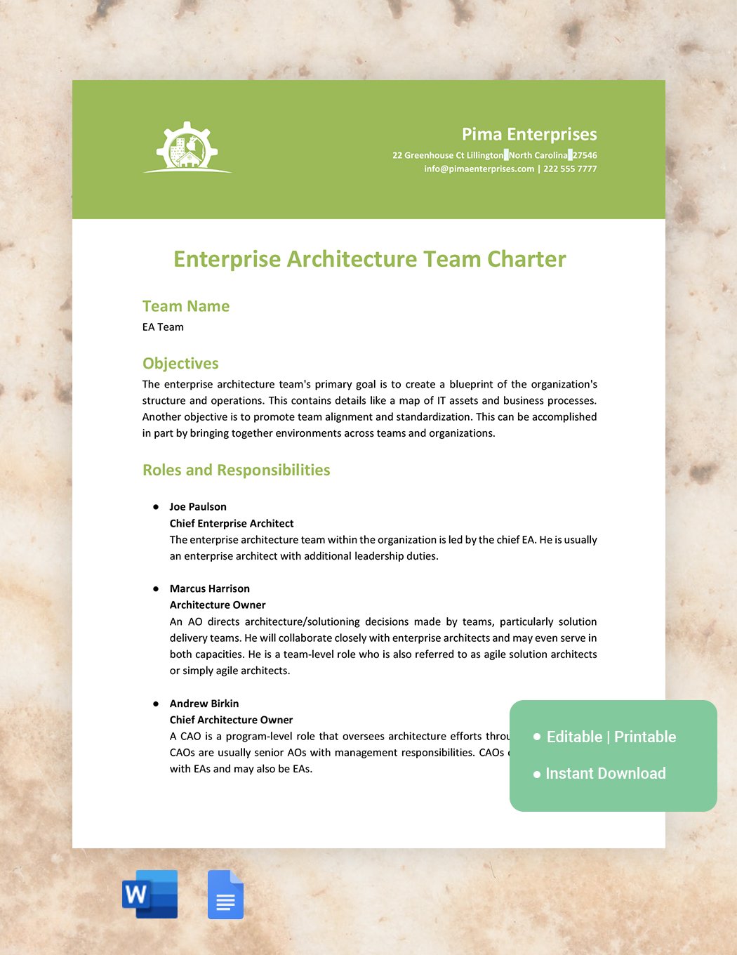 Enterprise Architecture Team Charter