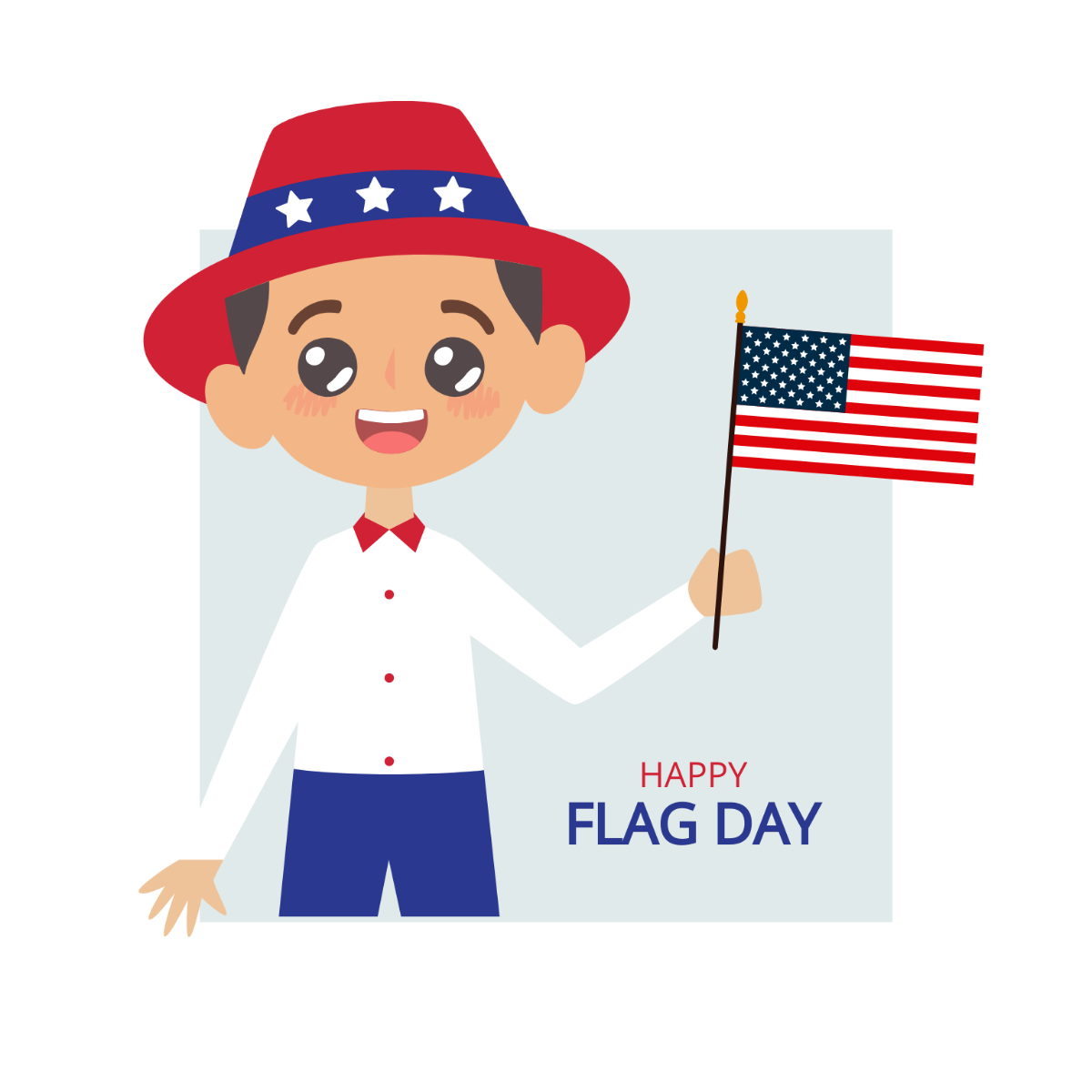 Free Cute Flag Day Clipart Template