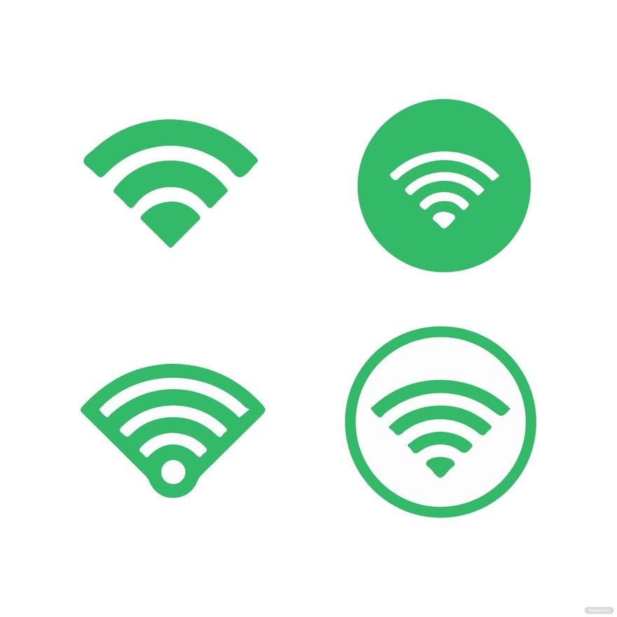 Free Green Wifi clipart in Illustrator
