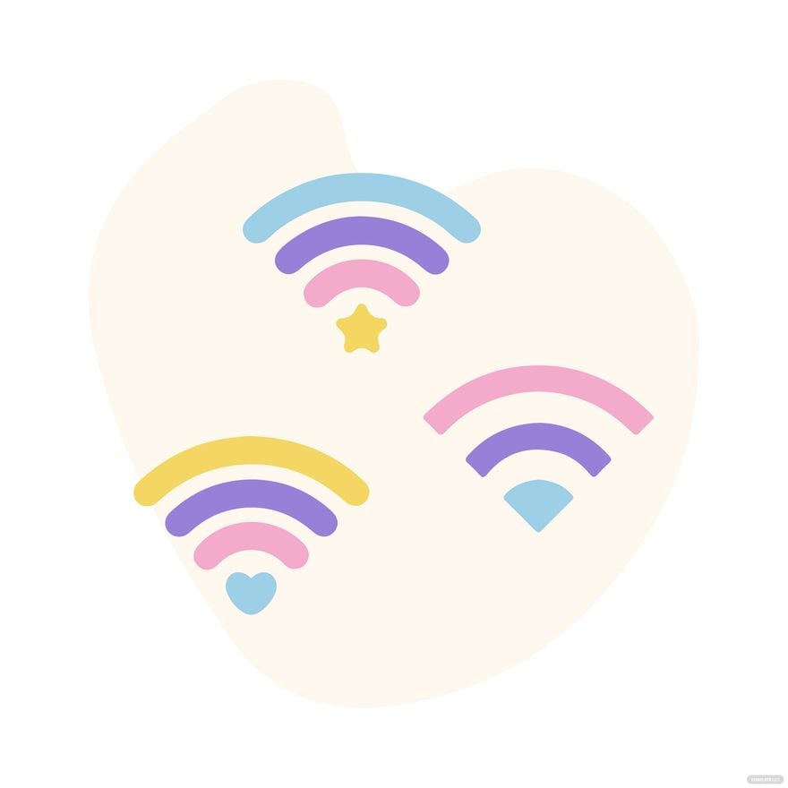 Cute Wifi Symbol clipart in Illustrator