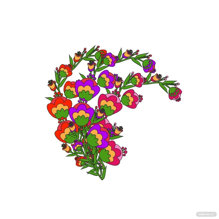 Free Colorful Floral Clipart in Illustrator