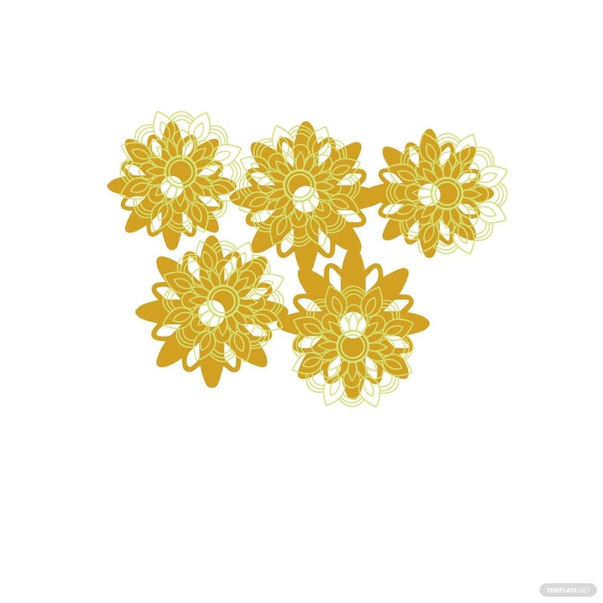 Free Gold Floral Clipart in Illustrator