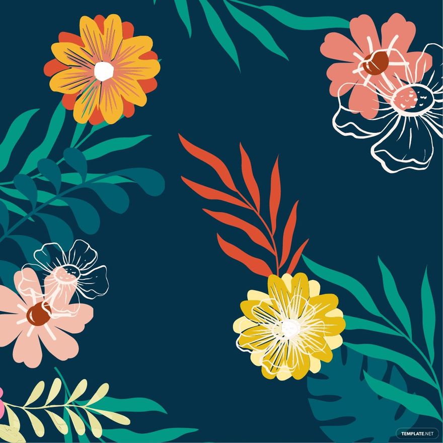 Hawaiian Floral Clipart in Illustrator