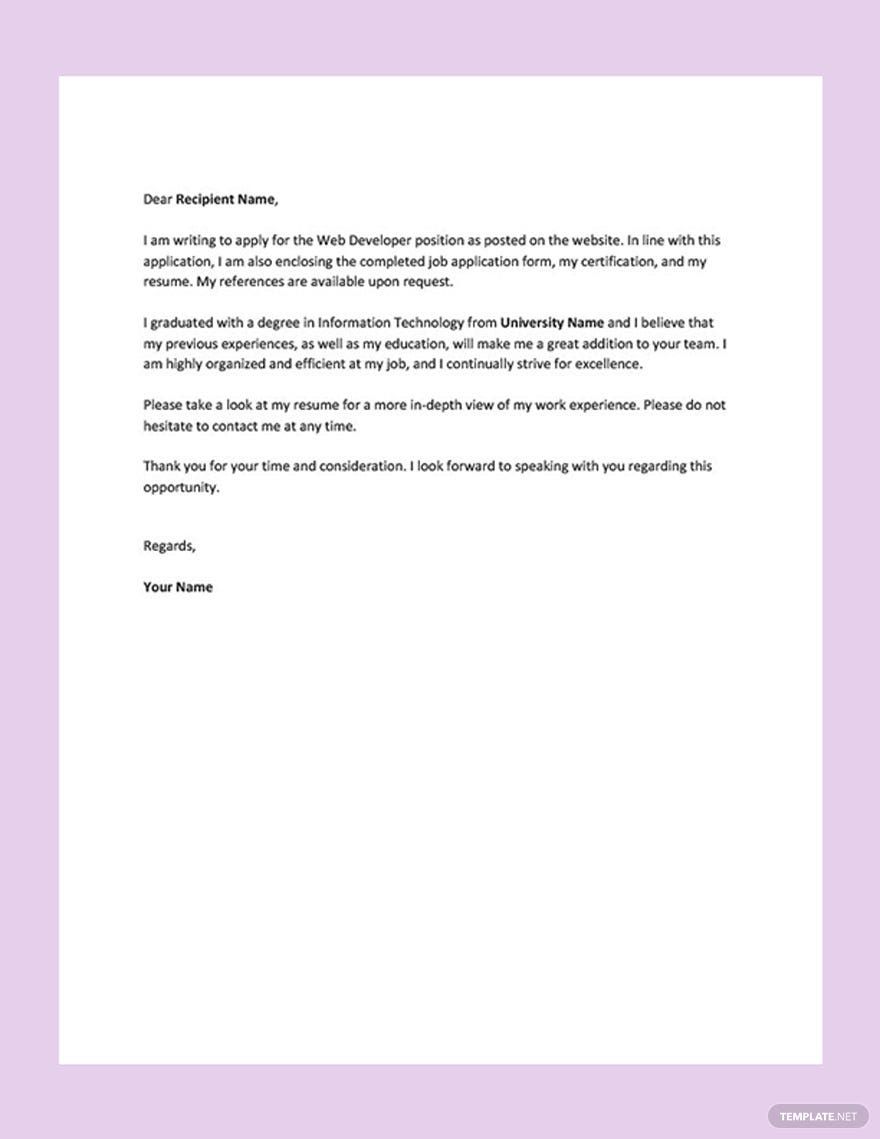 Application Letter Format Template