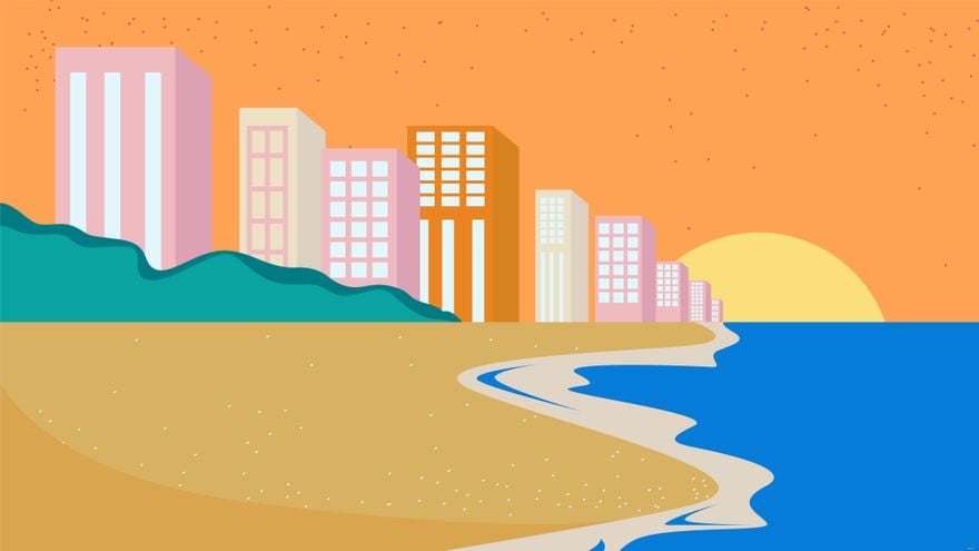 Miami Beach Background in Illustrator, EPS, SVG