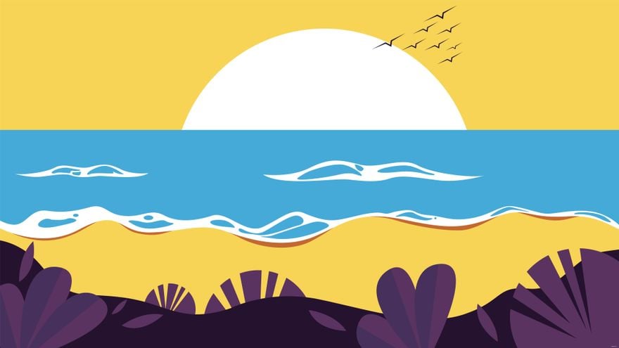 Free Beach Paradise Background in Illustrator, EPS, SVG