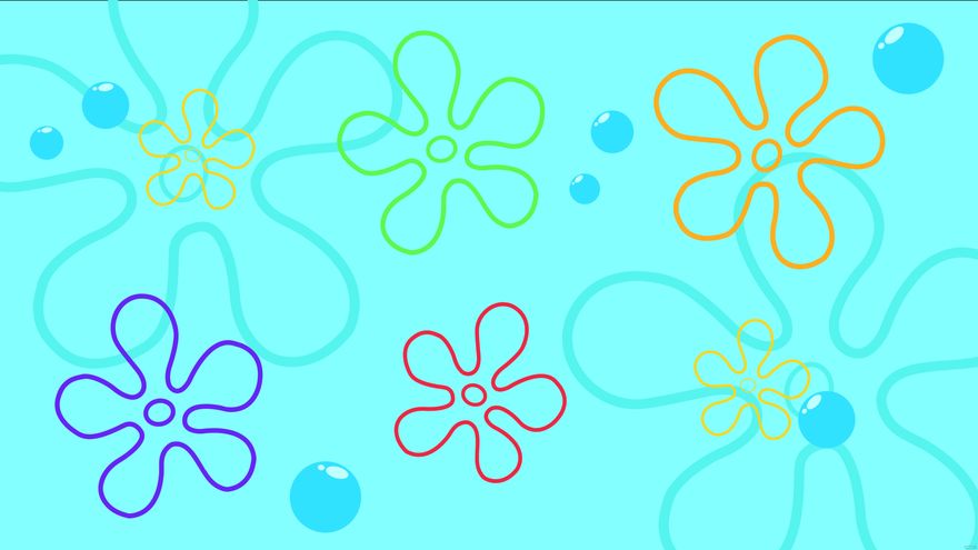 spongebob flowers in the sky
