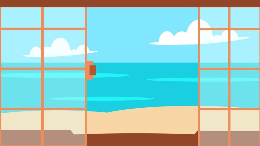 Beach Window Background in Illustrator, EPS, SVG, JPG, PNG