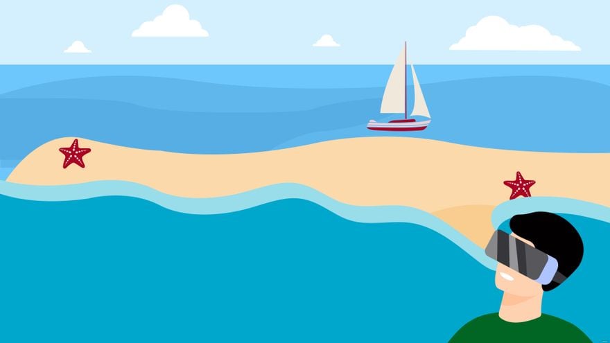 Free Virtual Beach Background in Illustrator, EPS, SVG, JPG, PNG