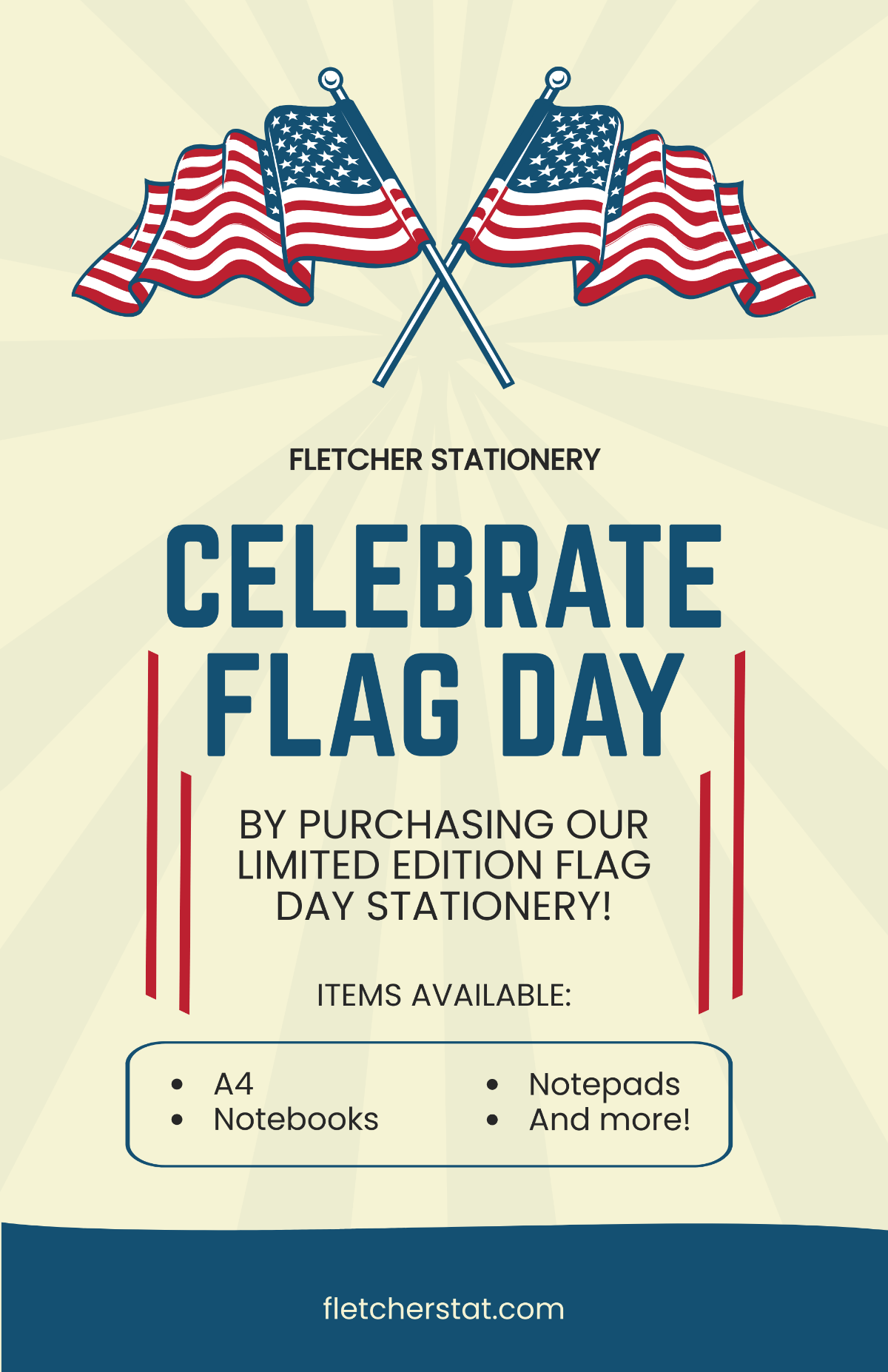 Vintage Flag Day Poster Template