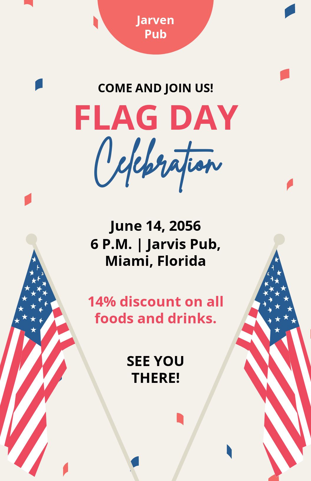 Flag Day Celebration Poster Template in Word, Google Docs, Illustrator, PSD, Apple Pages, Publisher