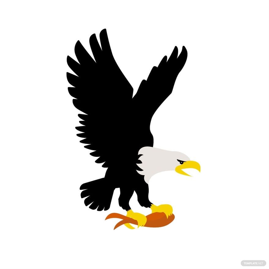 Eagle Landing Clipart in Illustrator