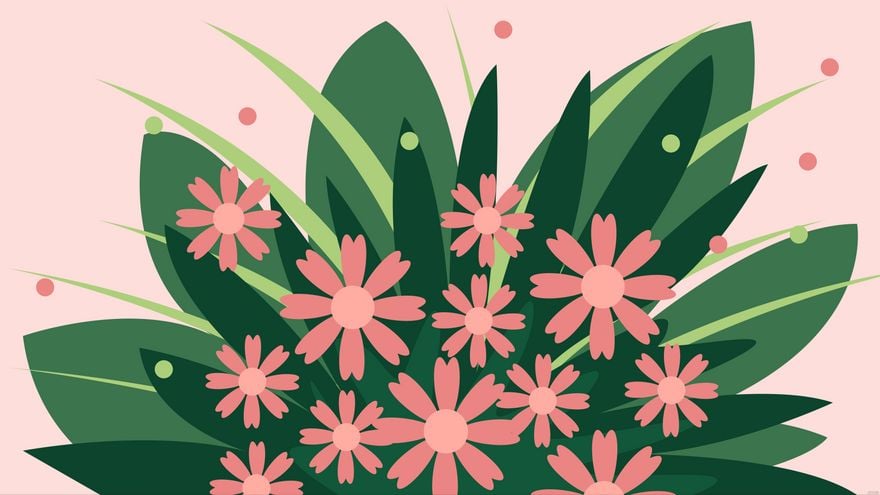 Free Green Pink Flower Background