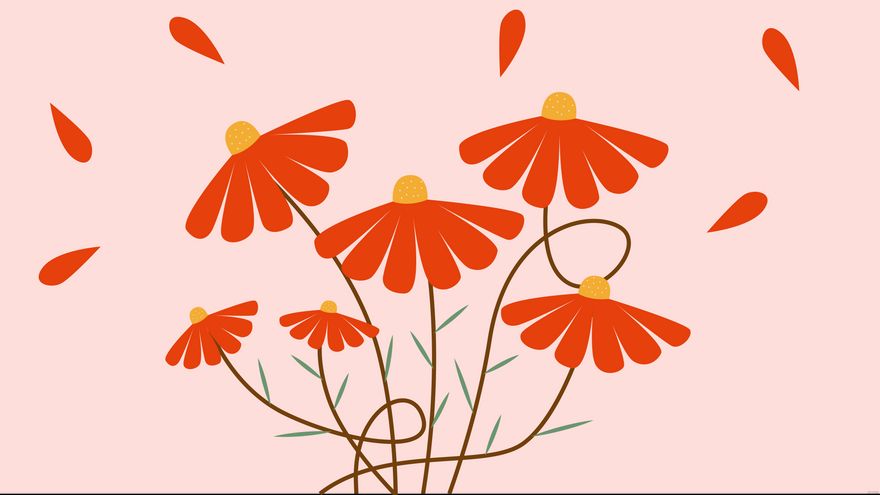 Free Red Flower Background in Illustrator, EPS, SVG