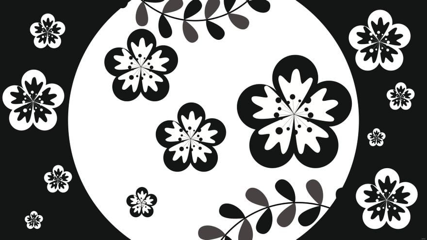Free Black And White Flower Background