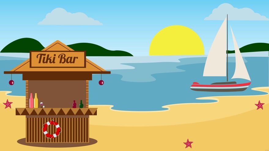 Free Beach Bar Background in Illustrator, EPS, SVG, JPG, PNG