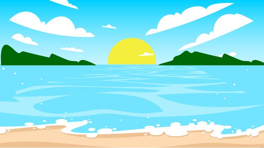 Free Realistic Beach Background in Illustrator, EPS, SVG, JPG, PNG