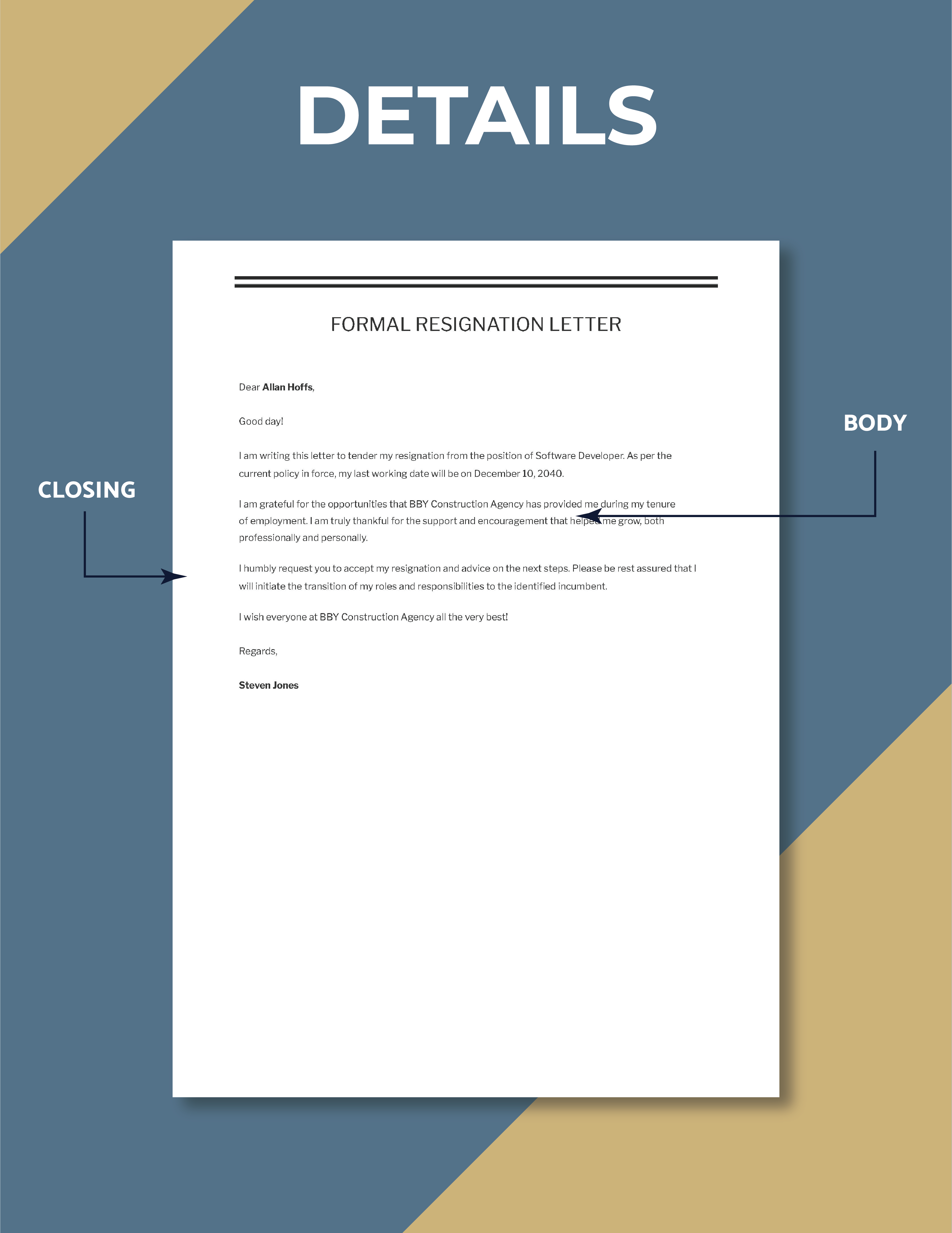 Resignation Letter Template - Word, Google Docs, PDF, Apple Pages ...