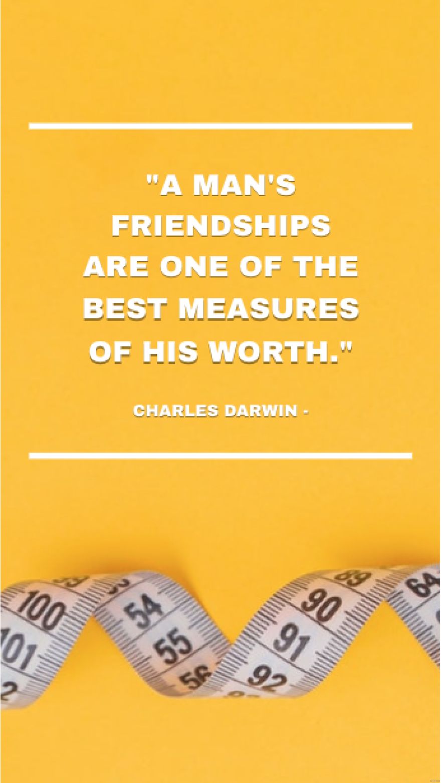 Charles Darwin - A man's friendships are one of the best measures of his worth.