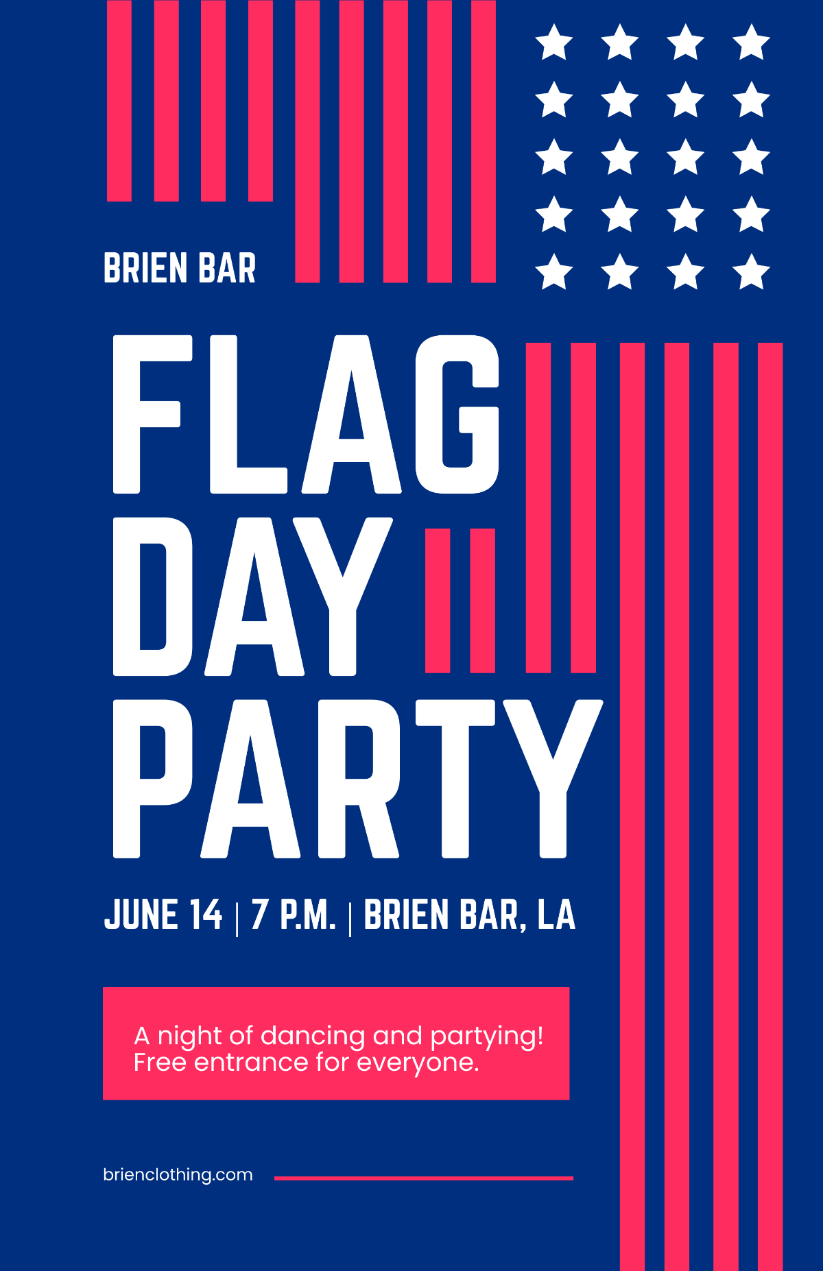 Free Flag Day Party Poster Template