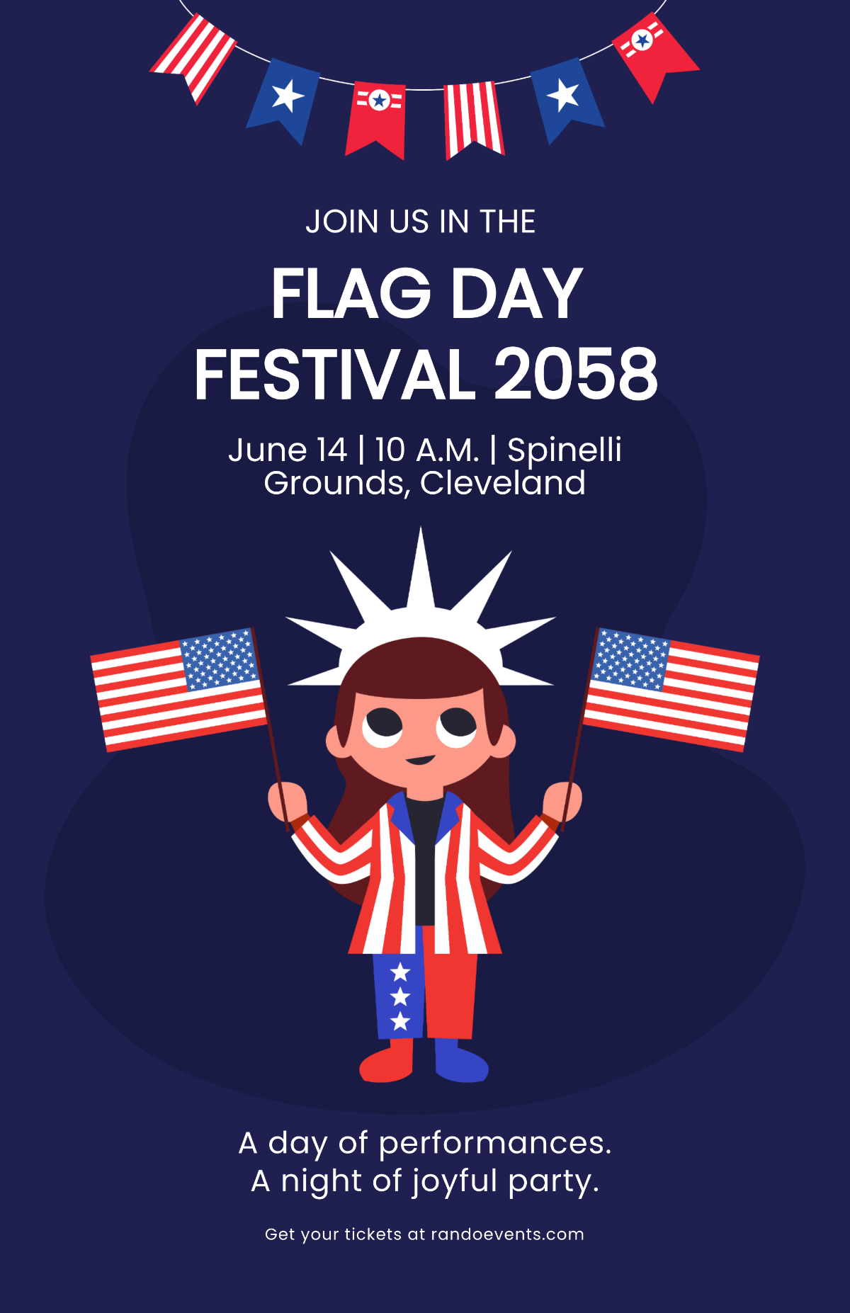 Free Flag Day Festival Poster Template