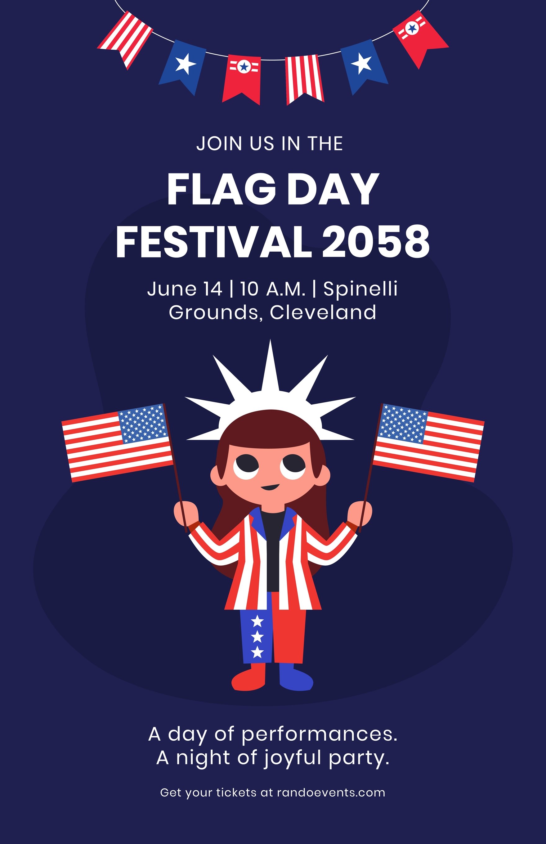 Free Flag Day Festival Poster Template