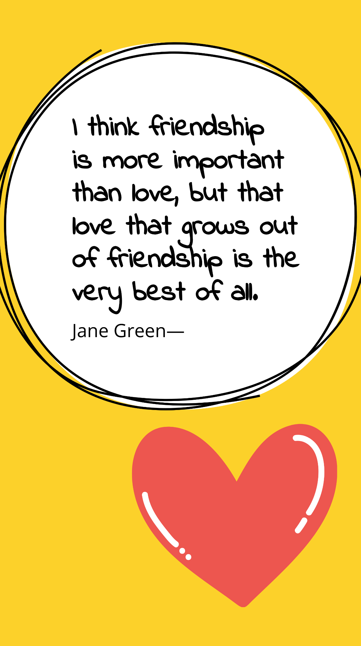 Jane Green: Friendship Nurtures the Best Love Quote