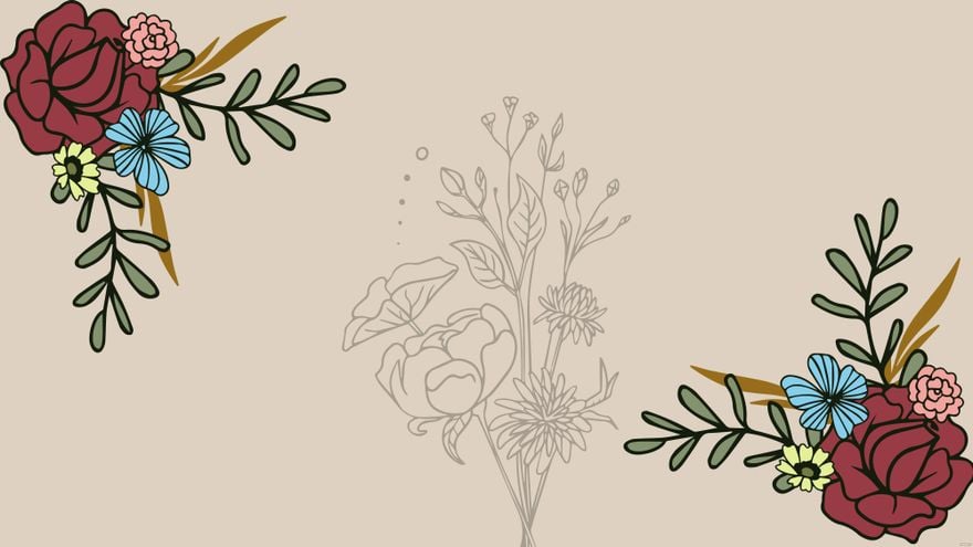 Boho Flower Background in Illustrator, EPS, SVG, JPG, PNG