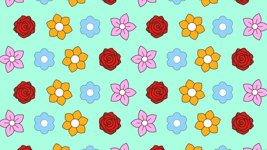 Flower Pattern Background - EPS, Illustrator, JPG, PNG, SVG 