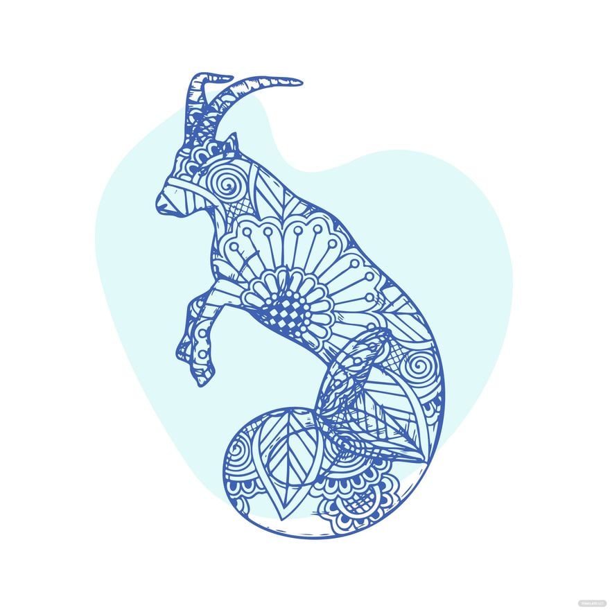 Free Zentangle Capricorn clipart in Illustrator