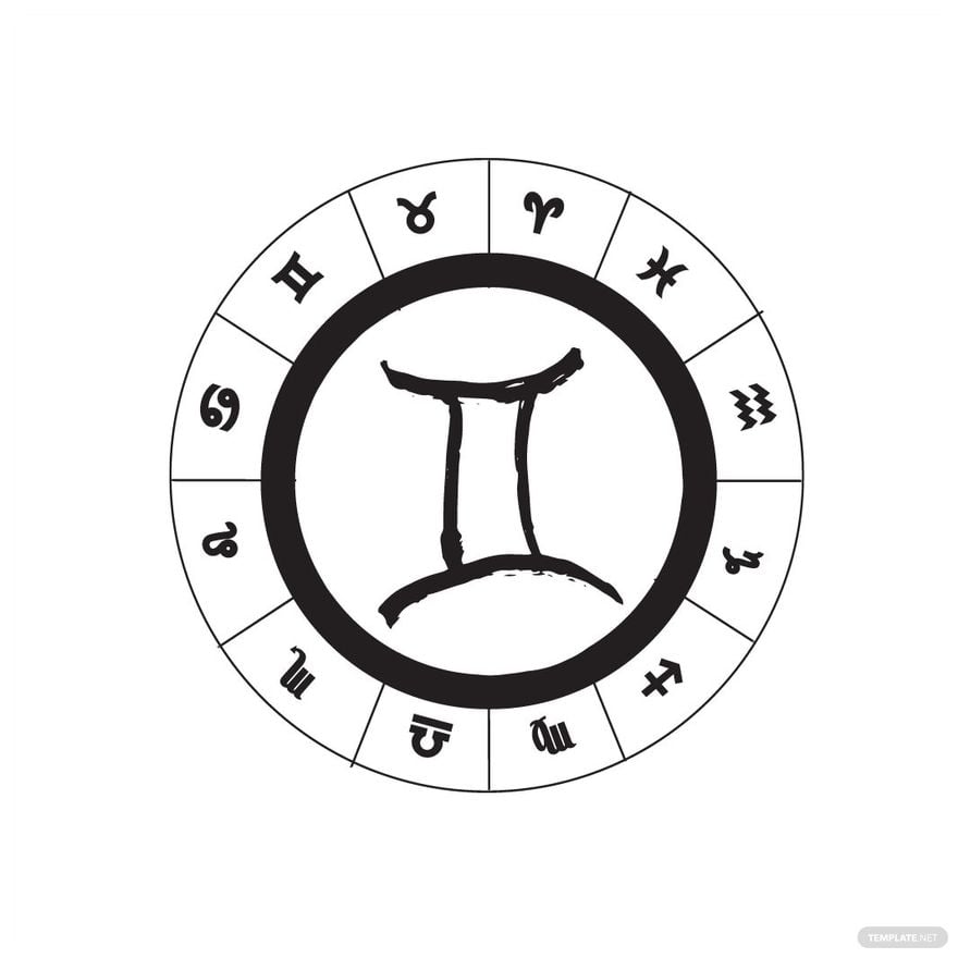 Free Gemini Zodiac Sign Clipart in Illustrator