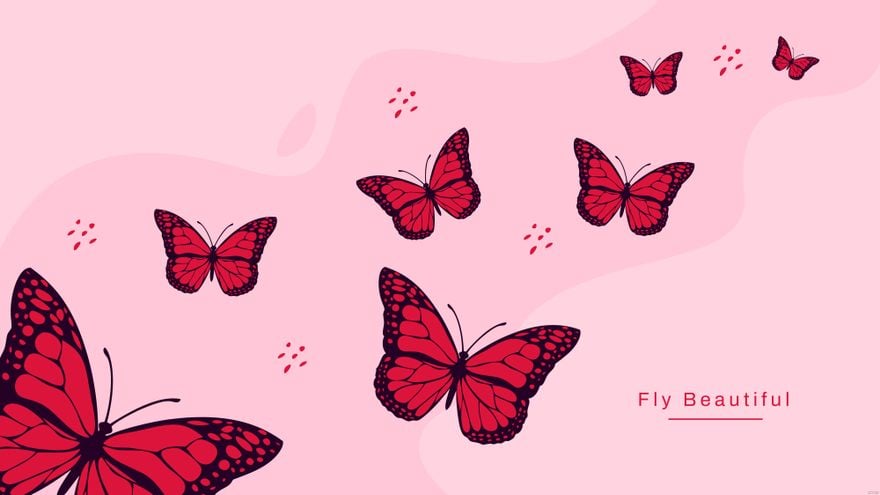 Free Red Butterfly Wallpaper in JPG