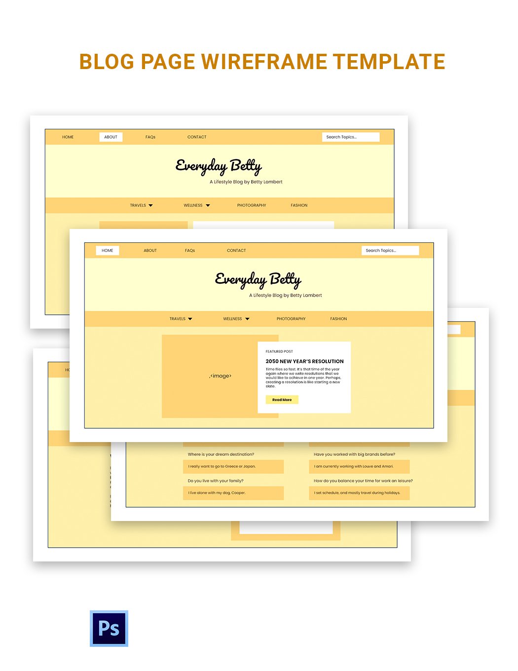 Blog Page Wireframe Template