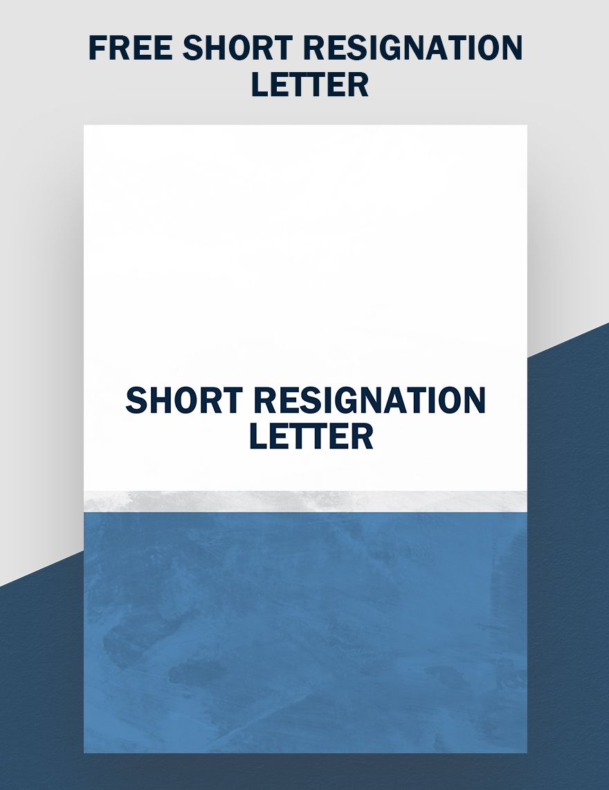 Short Resignation Letter in Word, Google Docs, PDF