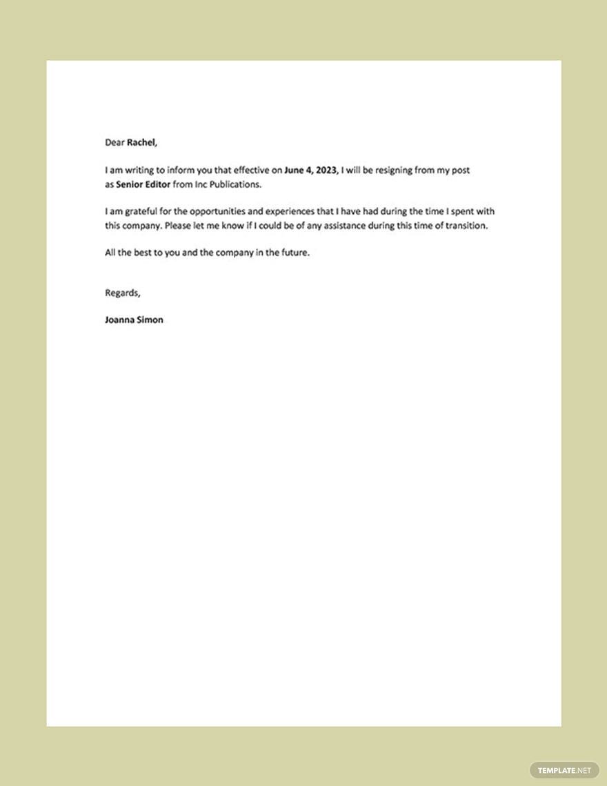 short-resignation-letter