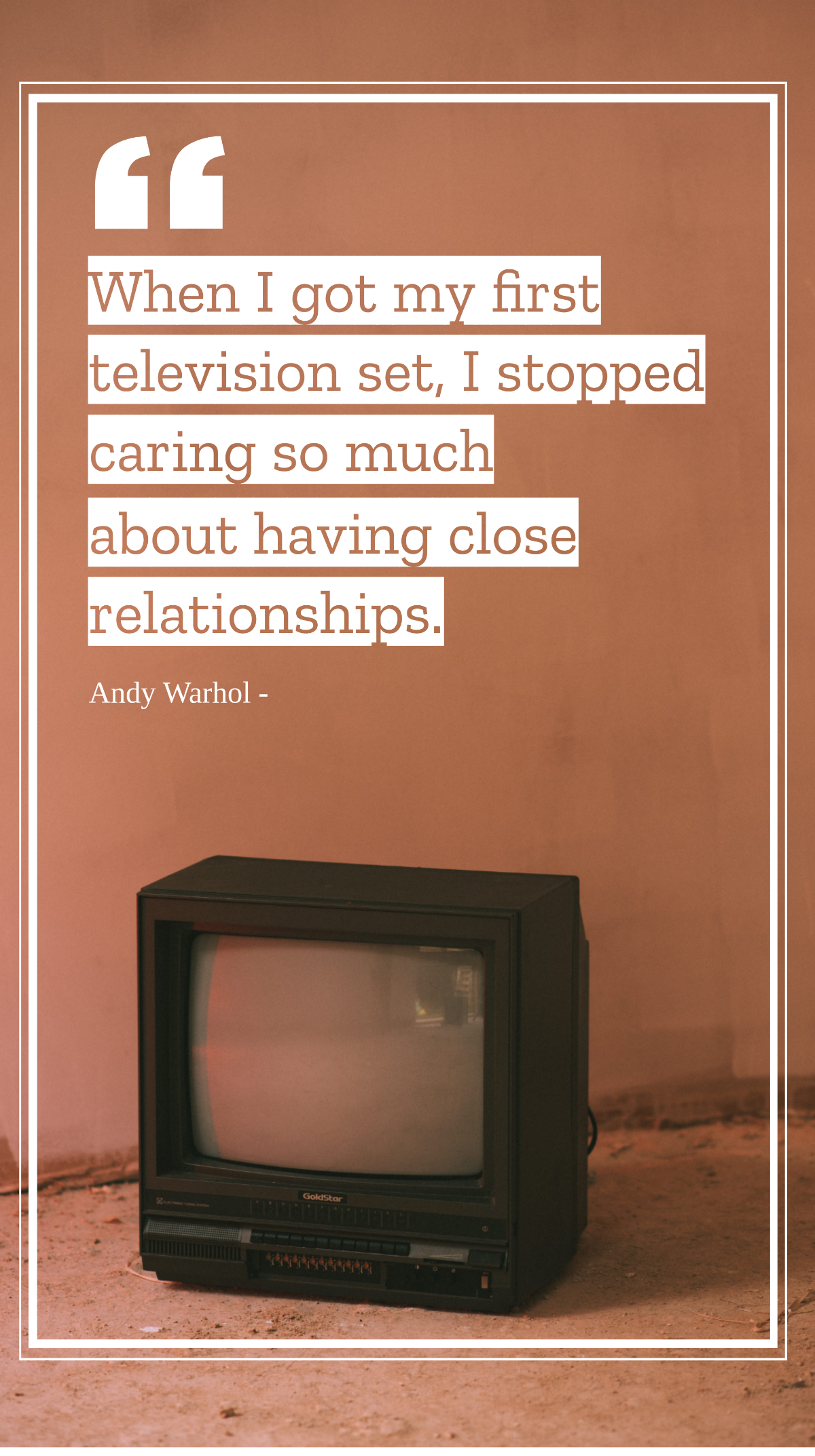 Andy Warhol's Take on TV and Relationships Quote Template