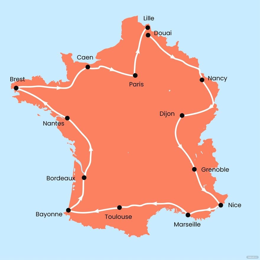 Tour De France Map Clipart