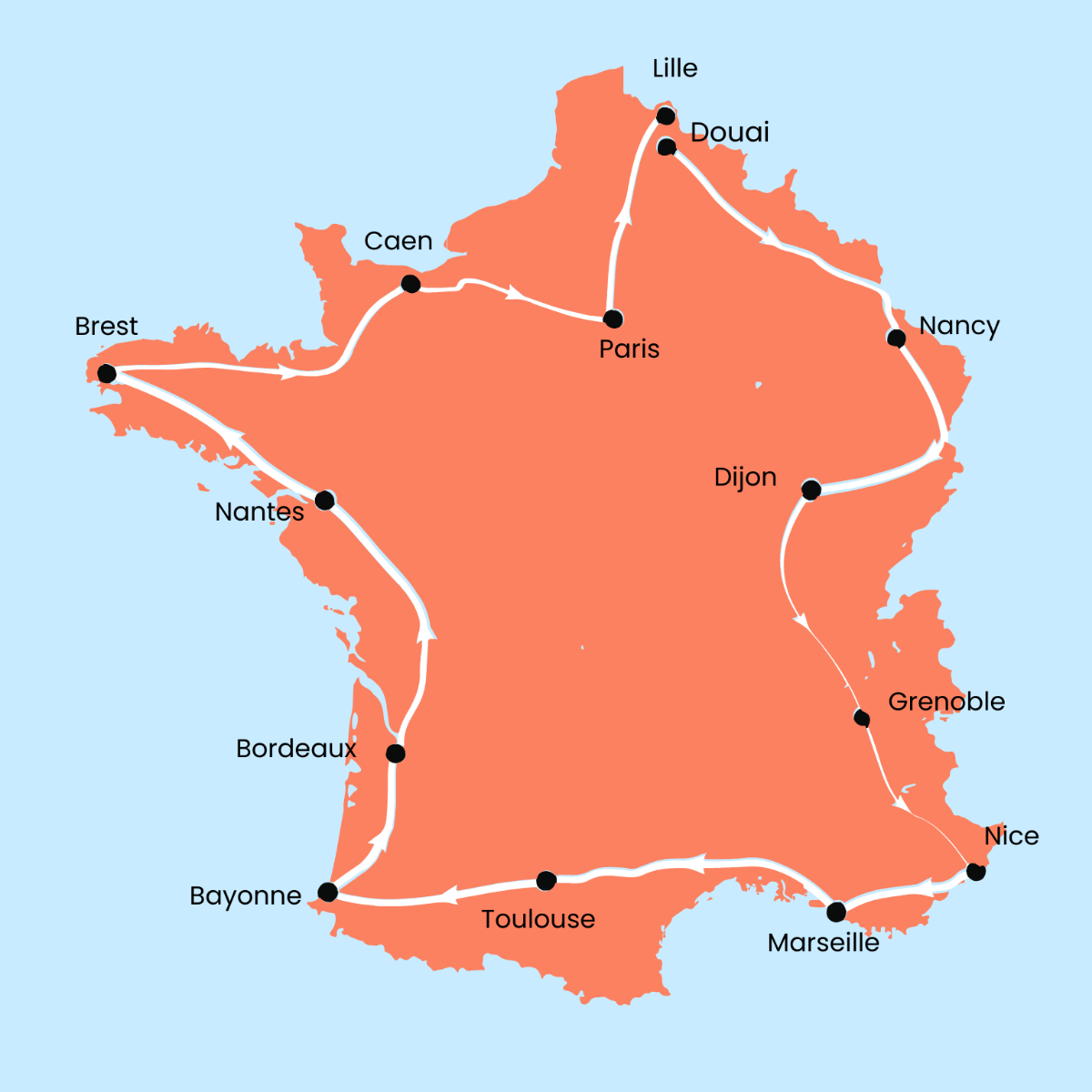 Tour De France Map Clipart