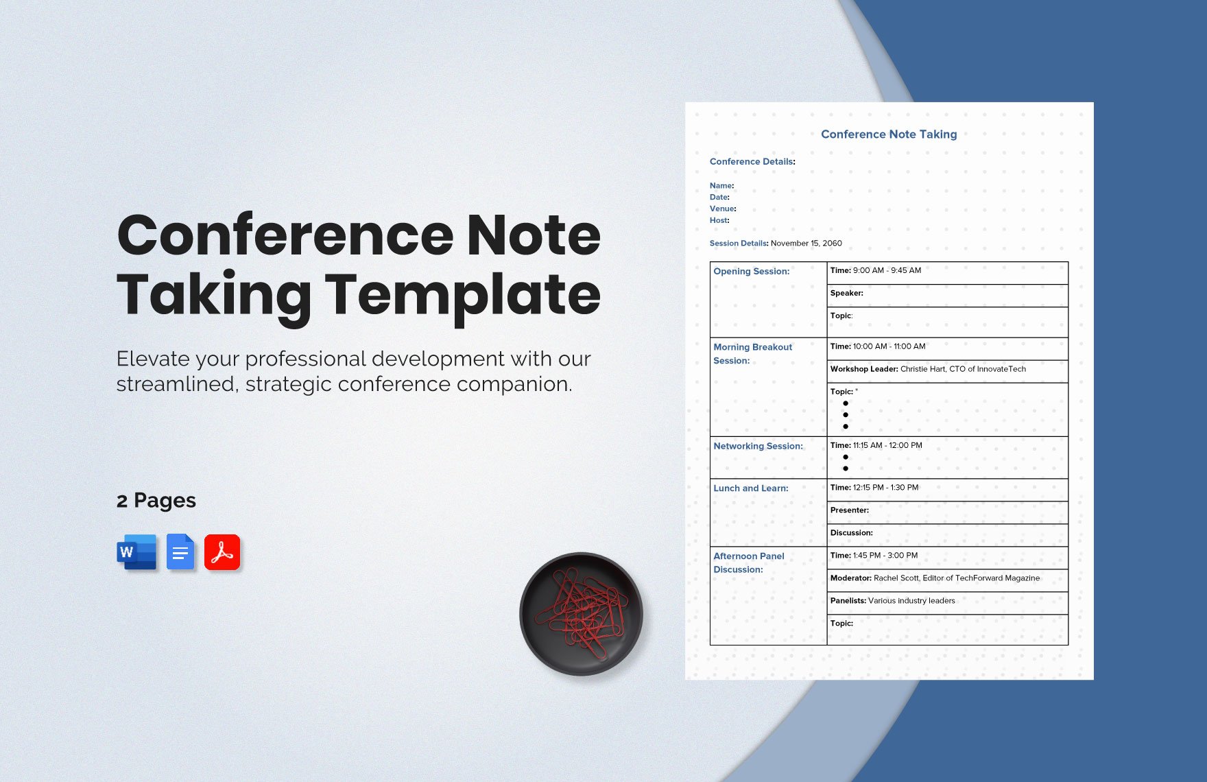 Conference Note Taking Template