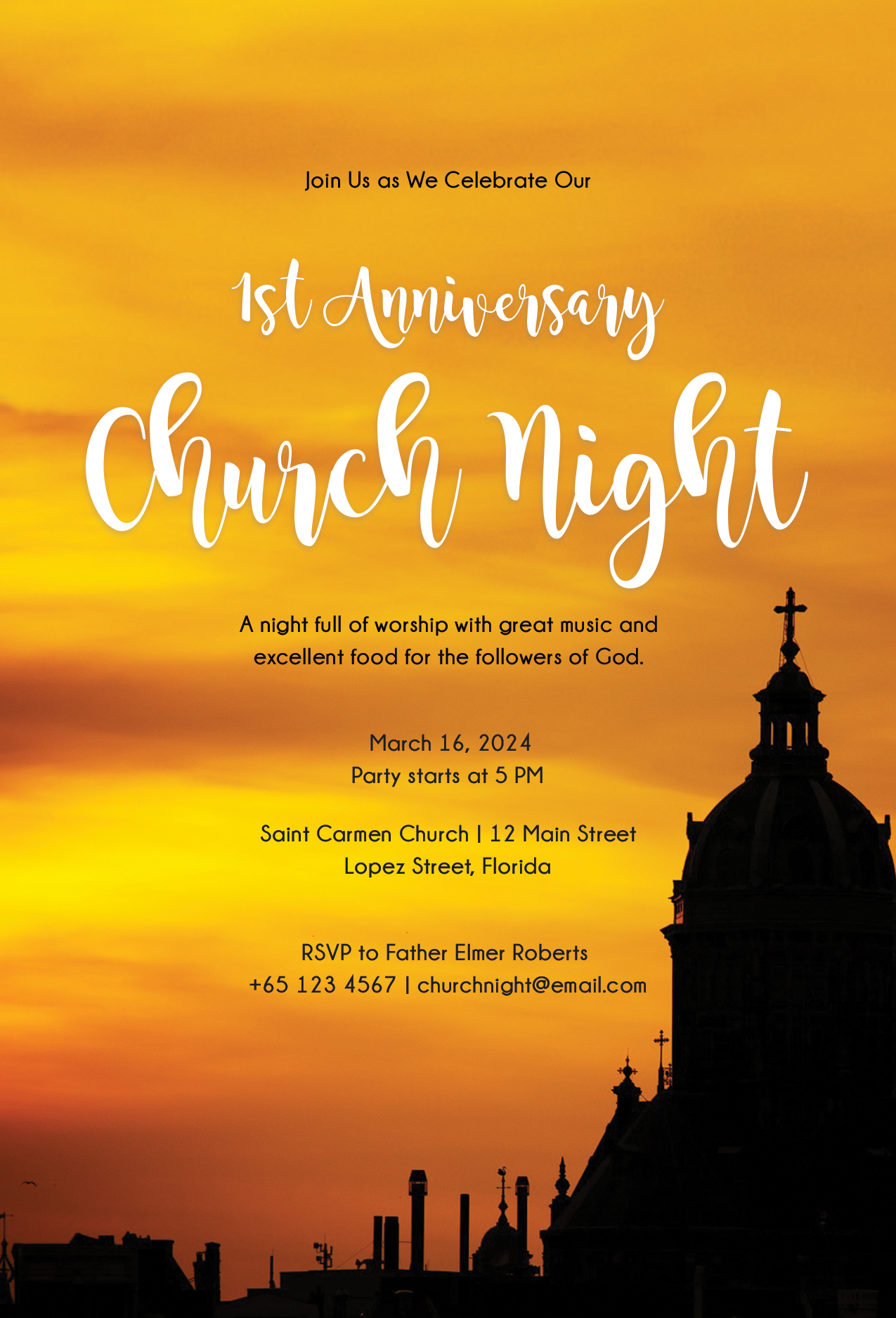 Free Church Invitation Template In PSD MS Word Publisher Illustrator 